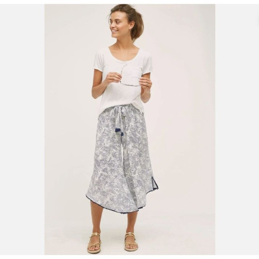 Mermaid Anthropologie Wide Leg Pommed Beach Pants Womens Large Koi Fish Print